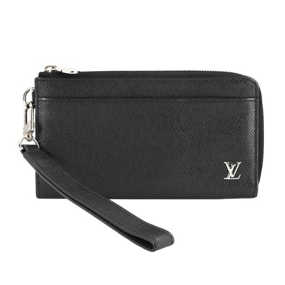 LOUIS VUITTON Taiga Zippy Dragonne Long Wallet Leather Noir M69409 90284784 - Picture 1 of 10